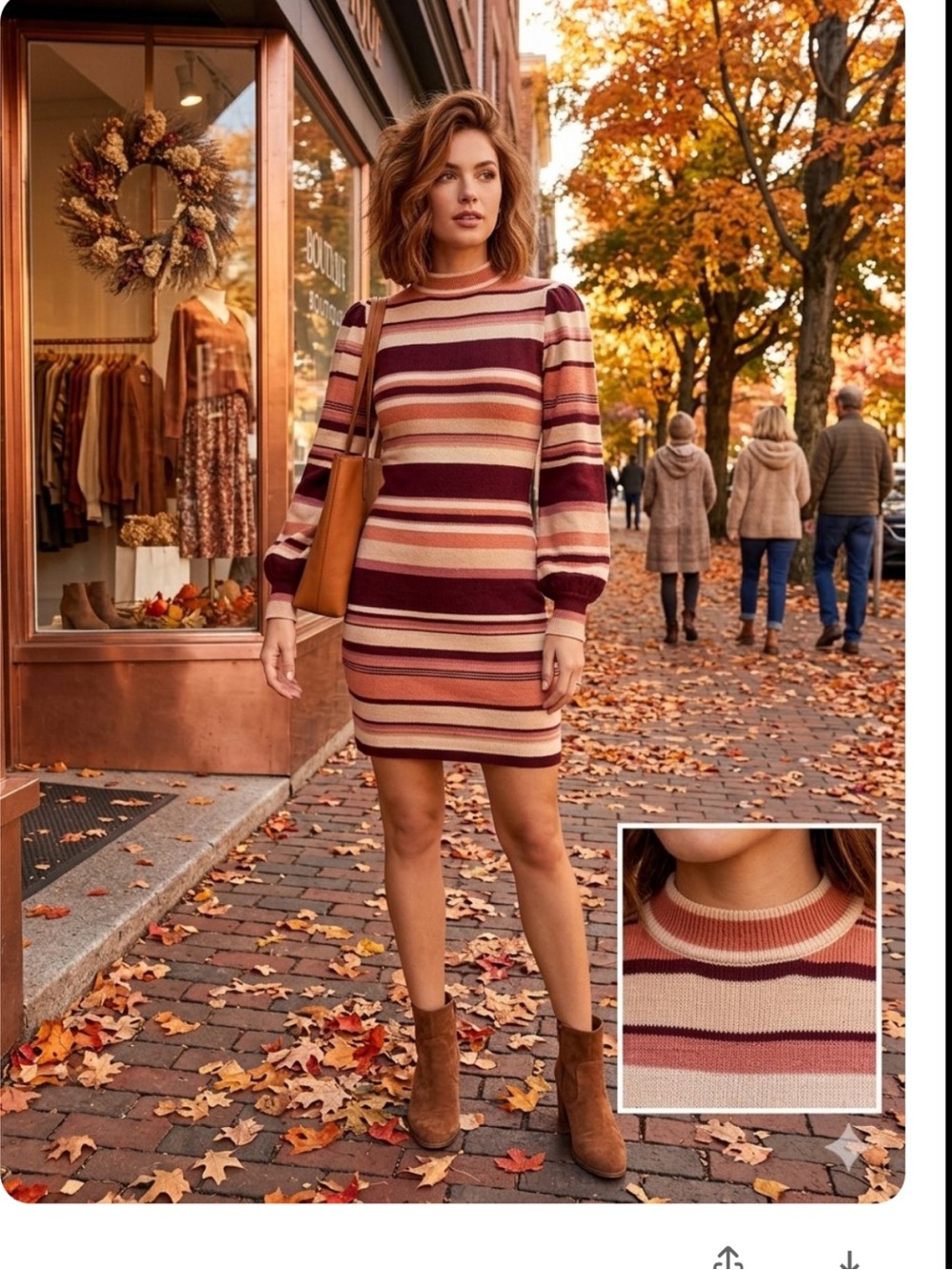 AF Mock Neck Stripe Knit Dress
NWT L